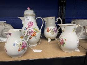 Late 18th/early 19th cent. Continental coffee pots, one Ludwigsburg and raised on three feet, one