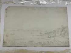 Alexander Nasmyth (1758-1840): Scottish pencil studies, lake and dale with animals in the