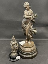 20th cent. Bronze effect Spelter statue of a Vestal Priestess, two missing fingers. Height