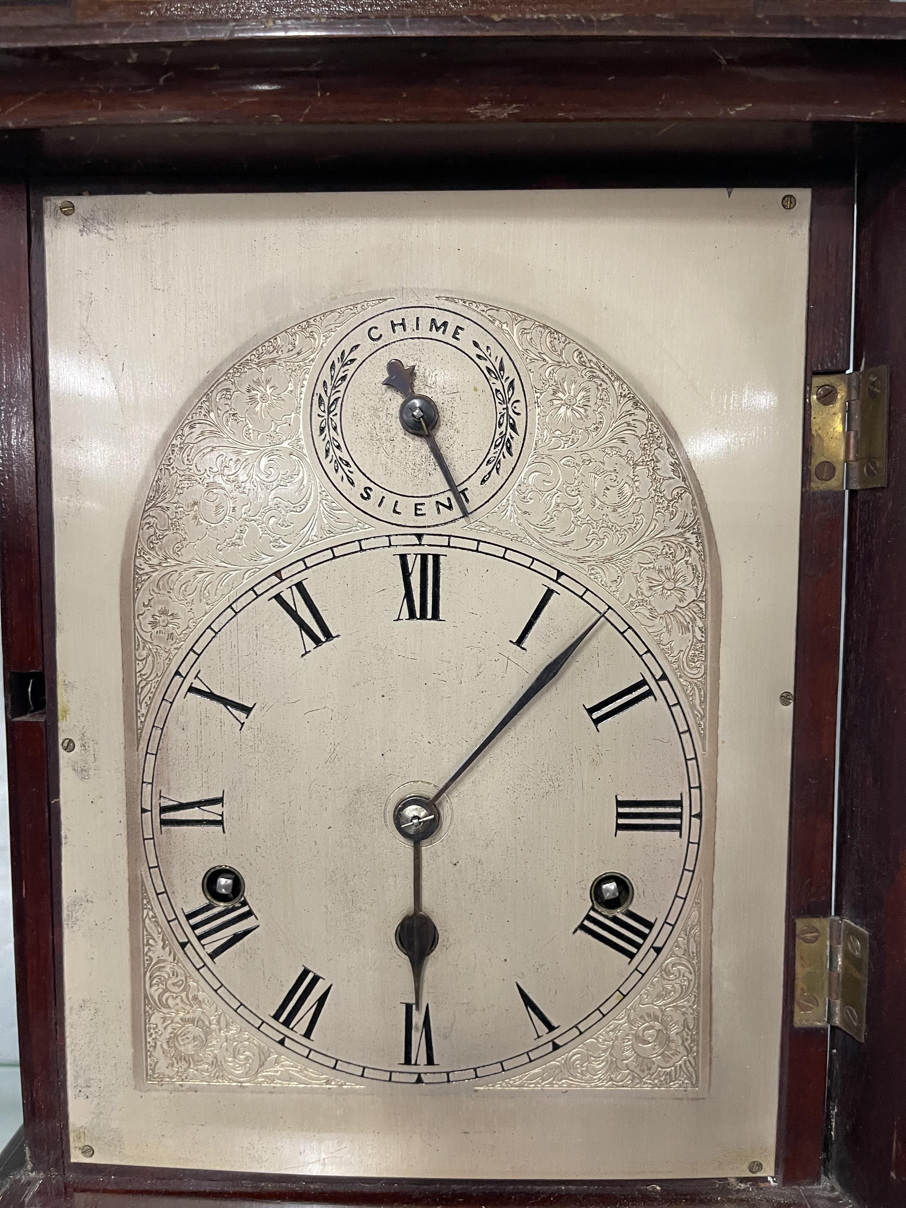 1920s Mahogany bracket clock with German movement. 17ins. x 11ins. - Image 2 of 5