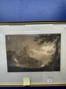 19th cent. English School: In the style of William Payne, "Ruin by the Coast" unsigned. 29ins. x