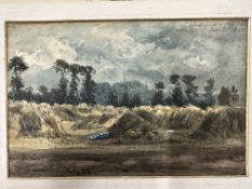 19th cent. Watercolours & Pastels: S.B. Fairbrother - style of - Landscape with Cart, English School