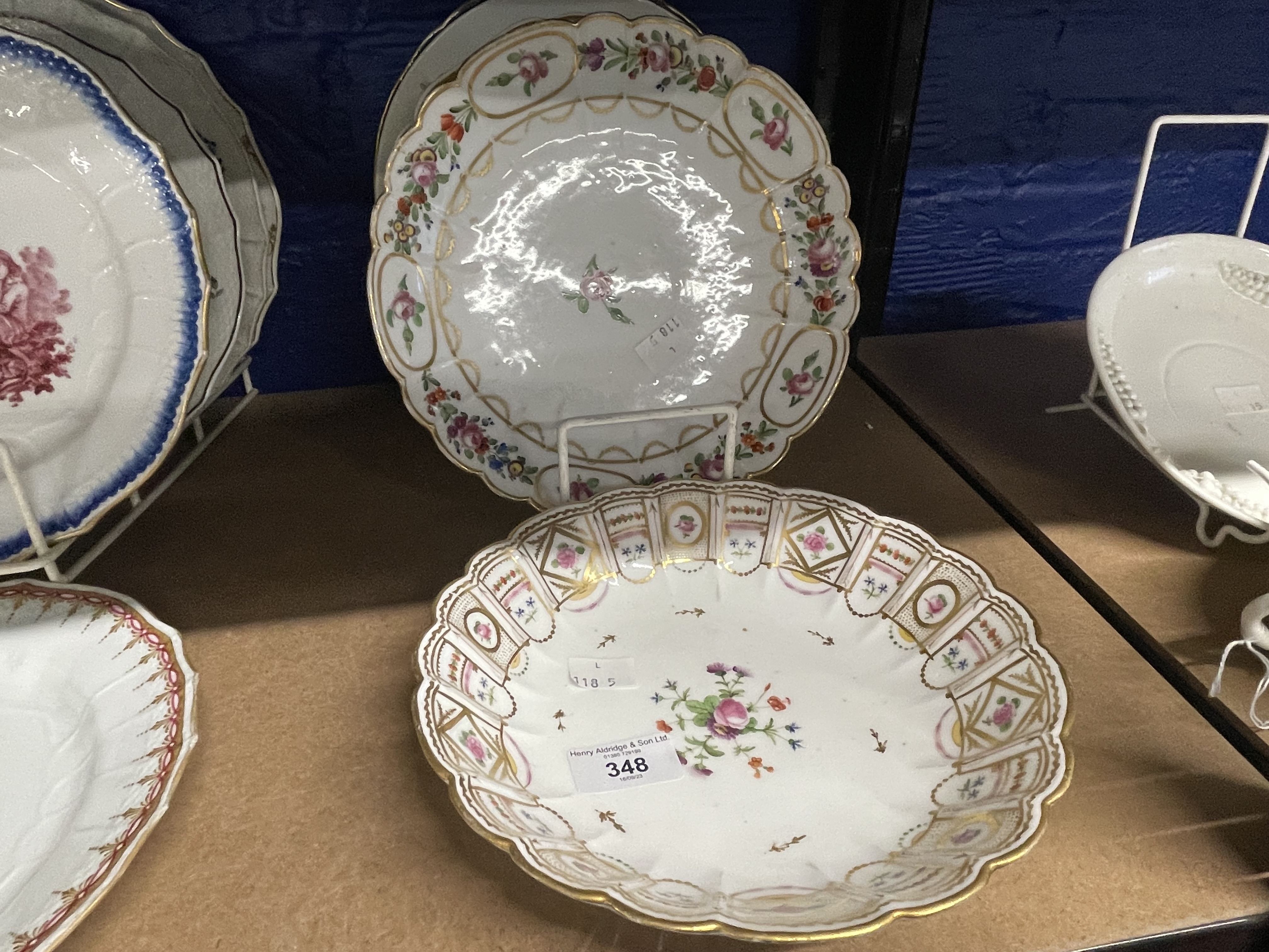 Late 18th/early 19th cent. Continental porcelain plates or dishes, one Cozzi and painted in blue and