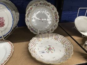 Late 18th/early 19th cent. Continental porcelain plates or dishes, one Cozzi and painted in blue and