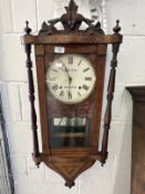 Clocks: Late 19th/early 20th cent. Kay and Comp of Worcester wall clock. Dial 8ins. total 36ins.