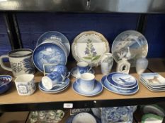 20th cent. Ceramics: Royal Copenhagen blue/white porcelain 1775-1975 faience large handle tankard,
