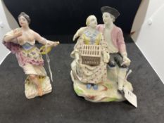Mennecy figure group c1760 of seated lovers, probably emblematic of Matrimony, the woman seated with