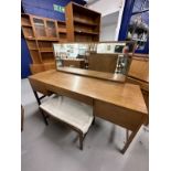 Richard Hornby Design: Dressing table with stool in Afromosia for Fyne Ladye Furniture. Mounted with