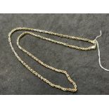 Hallmarked Jewellery: 9ct gold Byzantine link chain. Length 20ins. Weight 17.7g.