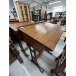 20th cent. Child's weathered pine school flip top desk, a pair.