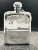Hallmarked Silver: Hip flask, large. Weight 9.69oz.