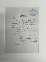 R.M.S. TITANIC: Unusual handwritten note from the receiver of wrecks stamped Customs House,