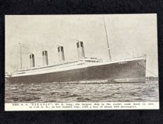 R.M.S. TITANIC: Unusual F. Lazarus and Son advertising card S.S. Titanic Largest Ship in The World