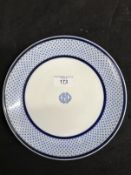 WHITE STAR LINE: Copeland Spode snowflake plate with central motif depicting OSNC (Ocean Steamship