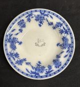 WHITE STAR LINE: Second-Class Delft blue and white soup bowl.