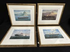 R.M.S. TITANIC: Simon Fisher limited edition print signed by the artist and Titanic survivors