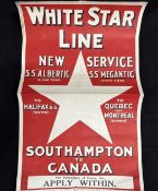 WHITE STAR LINE: Unusual Liverpool Printing and Stationery Company red ground poster for Albertic