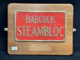 ROYAL NAVY: Babcock Steambloc bronze boiler plate by repute H.M.S. London. 14ins. x 8½ins.