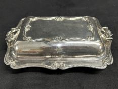 WHITE STAR LINE: Rare First-Class Goldsmiths rectangular tureen and cover. 11ins.