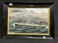 MARITIME ART: 19th century English School, oil on board S.S. Gothic in a stormy sea. 19ins. x