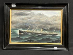 MARITIME ART: 19th century English School, oil on board S.S. Gothic in a stormy sea. 19ins. x