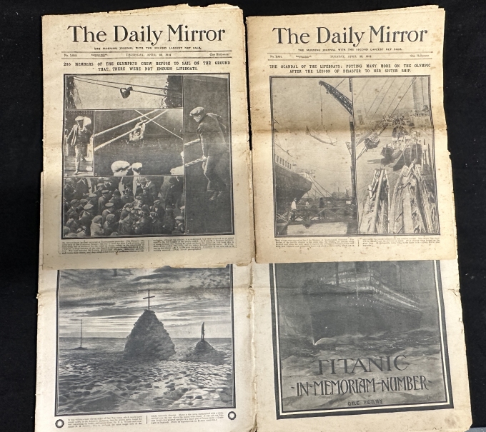 R.M.S. TITANIC: Original issues of The Daily Mirror dating from April 23rd and April 25th 1912,