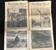 R.M.S. TITANIC: Original issues of The Daily Mirror dating from April 23rd and April 25th 1912,