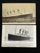 R.M.S. TITANIC: S.W. Robbins of Bristol postcard The Great Unsinkable Titanic plus one other Kraus