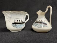 R.M.S. TITANIC: Unusual commemorative teacup in the style of Carlton ware plus another commemorative