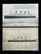 R.M.S. TITANIC: French post-disaster Titanic postcards. (2)