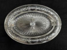 WHITE STAR LINE: Superb Elkington plate First-Class serving dish with starburst decoration to the