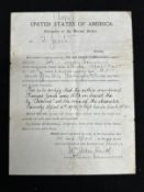 R.M.S. TITANIC: Rare Congress of The United States summons to Able Seaman Thomas Jones to appear