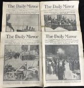 R.M.S. TITANIC: An original run of Daily Mirror newspapers April 16th, 17th, 18th and 19th 1912