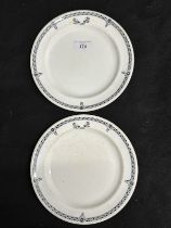 WHITE STAR LINE: Second-Class dinner plate in the pattern used on board the R.M.S. Olympic, later