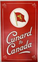 POSTERS/OCEAN LINER: Cunard to Canada, lithograph in colours promotional travel poster Circa