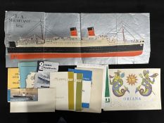 OCEAN LINER: Cunard-White Star Line R.M.S. Queen Elizabeth passenger list, deck plans, R.M.S.