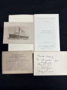 R.M.S. MAJESTIC: Extremely rare maiden voyage trio comprising a First-Class passenger list from