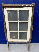 WHITE STAR LINE: R.M.S. Calgaric six panel window complete with chain mechanism. 50ins. x 27ins.