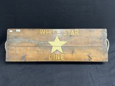 WHITE STAR LINE: Extremely rare, 1920s boxed set of quoits/deck tennis. The pitch pine box bears a
