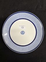 WHITE STAR LINE: Copeland Spode snowflake plate with central motif depicting OSNC (Ocean Steamship