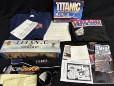 R.M.S. TITANIC: Collection of modern promotional novelty items including Titanic Research Expedition