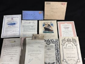 OCEAN LINER: Collection of liner memorabilia relating to Travel Agents D.B. Mills, Minster Gate,