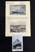 R.M.S. TITANIC: Real photo postcard of Titanic. Plus two others one Olympic, the other shows