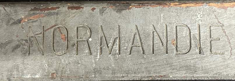 S.S. NORMANDIE: Extremely rare lifeboat nameplate bearing signs of significant exposure to smoke and - Image 2 of 3