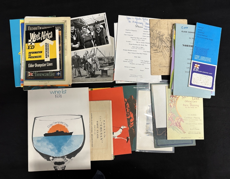 OCEAN LINER: Selection of assorted Elder Dempster menus and ephemera.