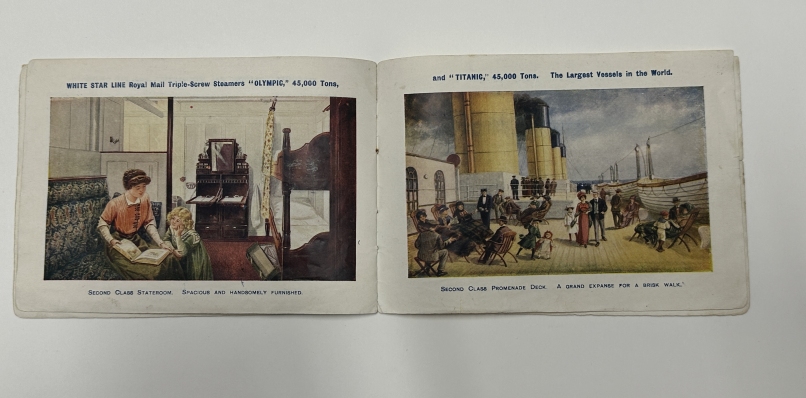 R.M.S. TITANIC: Rare 16-page original promotional brochure showing illustrations of First and - Image 4 of 5