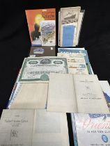OCEAN LINER: United States Line and Norwegian America Lines, a large packet of printed ephemera