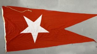 WHITE STAR LINE: A superb and highly unusual White Star Line wool/cotton blend ships burgee/house