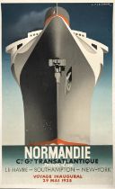 TRAVEL POSTERS/OCEAN LINER: S.S. Normandie - This is the first, and the rarest, of all the