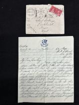 H.M.S. HOOD: Five page letter written onboard H.M.S. Hood, on official stationery, dated 24/8/37